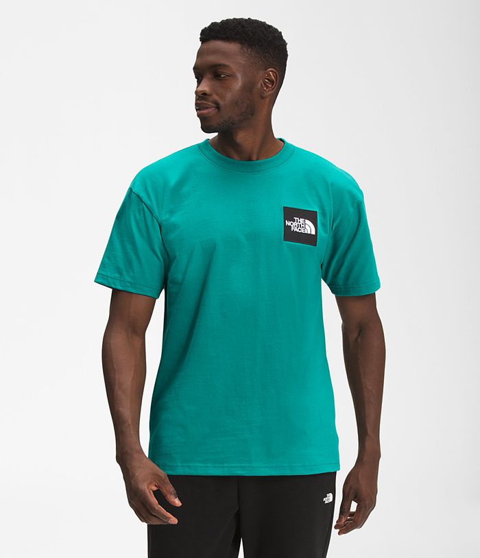 The North Face T-Shirts Short Sleeve Heavyweight Box Green - Mens - Thailand QNJKI-5149